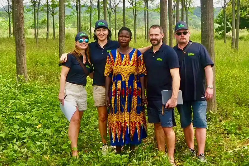 TPS on a beautiful farm in Dokolo . In the background, 4-year-old Giant lira trees.